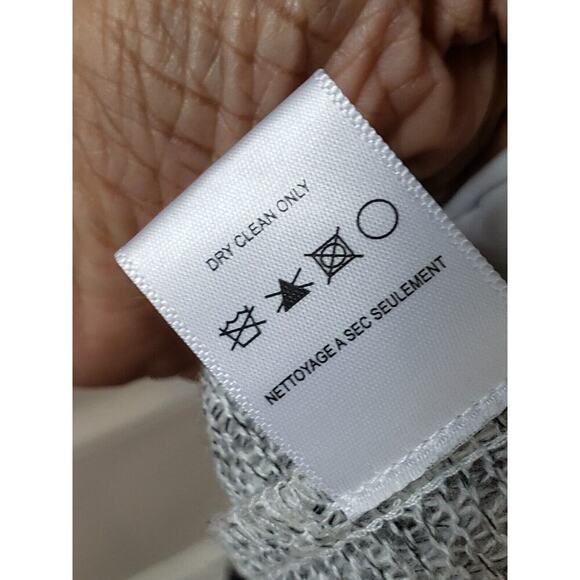 Anthropologie Pleione White Floral Nylon Round Neck Short Sleeve Blouse Large - Picture 9 of 12